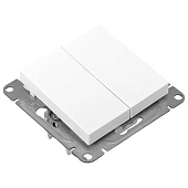  Выключатель встраиваемый 2 клавиши, цвет белый, EKF Эпика 