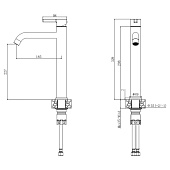  Смеситель для раковины высокий Vessel 35мм VSL25 Voda 