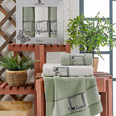 Комплект полотенец в коробке MERZUKA махровые 2 шт.CLASSY (зелёный) Комплект полотенец в коробке MERZUKA махровые 2 шт.CLASSY (зелёный)