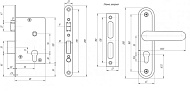  Замок врезной с ручкой 4-3.05 (медь) Зенит БП-00010738 