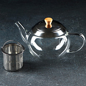 Чайник стеклянный заварочный «Эпле», 600 мл, с металлическим ситом 9227329 Чайник стеклянный заварочный «Эпле», 600 мл, с металлическим ситом 9227329