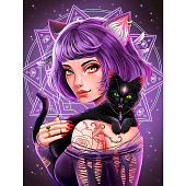 Блокнот точкабук Witch Girls ведьмочка с котом, 72л, 72-7074 Блокнот точкабук Witch Girls ведьмочка с котом, 72л, 72-7074