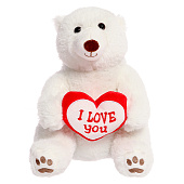 Мягкая игрушка Maxitoys, Белый Медведь с сердцем, 23 см Мягкая игрушка Maxitoys, Белый Медведь с сердцем, 23 см
