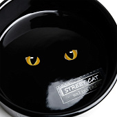  Миска керамическая Черный кот, 300 мл, 12,5 х 4,5 см, черно-оранжевая, 2324210 