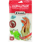 Перчатки виниловые L (75гр пара), микс (роз/голуб/зеленый) PVHCLR3 797190 Komfi