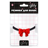 Резинка для волос GIRLY "Bow", red