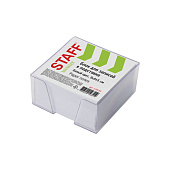 Блок для записей STAFF в подставке прозрачной, куб 9х9х5 см, белый, белизна 90-92%, 129193 Блок для записей STAFF в подставке прозрачной, куб 9х9х5 см, белый, белизна 90-92%, 129193