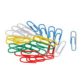 Скрепки ErichKrause, 28 мм, 100 шт, цветные, овал, 24871 Скрепки ErichKrause, 28 мм, 100 шт, цветные, овал, 24871