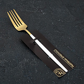 Вилка столовая Magistro "Блинк" 21,5х3 цвет золото, белая ручка, на подвесе 6988620 Вилка столовая Magistro "Блинк" 21,5х3 цвет золото, белая ручка, на подвесе 6988620
