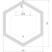 Зеркало с LED подсветкой Тирана 606x700 GL7058Z Домино