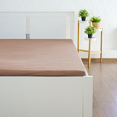 Простыня на резинке 200х200 сатин миндаль Простыня на резинке 200х200 сатин миндаль