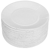 Тарелка одноразовая бумажная «Белая» картон, 17 см набор 100 шт Тарелка одноразовая бумажная «Белая» картон, 17 см набор 100 шт