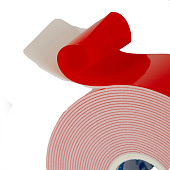  Лента клейкая 40ммх5м ABRO двусторонняя на вспененной PE основе белая Премиум 