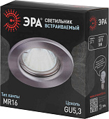 Светильник точечный встраиваемый под лампу GU5.3 ST71 50Вт круг сатин никель MR16 (d80/монтажн d60) /ЭРА Светильник точечный встраиваемый под лампу GU5.3 ST71 50Вт круг сатин никель MR16 (d80/монтажн d60) /ЭРА