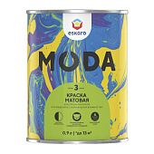 Краска моющаяся для стен и потолков Eskaro MODA 3 0,9л Краска моющаяся для стен и потолков Eskaro MODA 3 0,9л