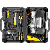 Компрессор металлический 60л/мин 2х поршневой с крокодилами SKYWAY СОЮЗ 10 АТМ , в кейсе Компрессор металлический 60л/мин 2х поршневой с крокодилами SKYWAY СОЮЗ 10 АТМ , в кейсе