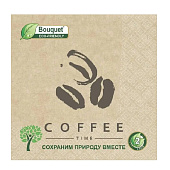  Салфетки бумажные Bouquet Eco-friendly Крафт 25шт 33х33см 2 слоя (Coffee time) 