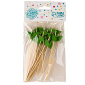 Шпажки для канапе "Листья" набор 24 шт, цвет зеленый 10092399 Шпажки для канапе "Листья" набор 24 шт, цвет зеленый 10092399