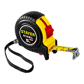 Рулетка 5мх19мм, ударостойкий обрезиненный корпус, два фиксатора, STAYER STABIL Рулетка 5мх19мм, ударостойкий обрезиненный корпус, два фиксатора, STAYER STABIL