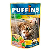  Влажный корм для кошек Паффинс, 100 гр, желе, курица 