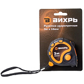 Рулетка 3мх16мм, обрезиненный корпус, Вихрь Рулетка 3мх16мм, обрезиненный корпус, Вихрь