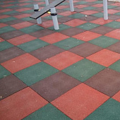 Плитка из резиновой крошки 500х500х30 мм коричневый Плитка из резиновой крошки 500х500х30 мм коричневый