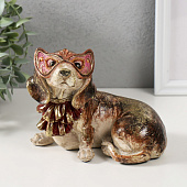  Сувенир Собака в жабо и в венецианской маске, 16,5х12,5х13,5 см, полистоун, 9680111 