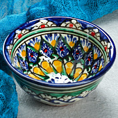 Пиала Риштанская керамика "Цветы", 8,5 см, малая коньячная, микс 2410831 Пиала Риштанская керамика "Цветы", 8,5 см, малая коньячная, микс 2410831