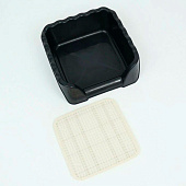  Туалет для собак с высокими бортами и съемной сеткой 43х43х15 см, чёрный   9952490 