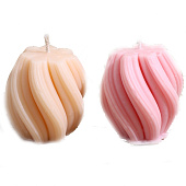  Свеча Волнистые линии, 5х5х6 см, соевый воск, микс, 9931660 