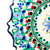  Тарелка Риштанская Керамика «Цветы», узор микс, синяя 1573766 