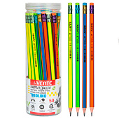  Карандаш чернографит. deVENTE HB с/л Triolino 2 мм, трехгранный,заточенный, цветной с цветными полосками,в тубе (50) /5031423/ 