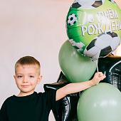 Воздушный шар фольгированный 18" «С Днём рождения. Футбол», с подложкой, 4995890