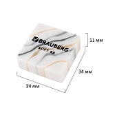 Ластики BRAUBERG "MARBLE", НАБОР 6 штук, 34х34х11 мм, квадратные, блистер, 272735