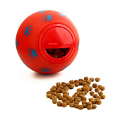  Игрушка-шар под лакомства "Лапки", 8 см, красная   7159763 