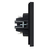 Выключатель встраиваемый проходной 1 клавиша, цвет черный, IEK FORTE&PIANO Выключатель встраиваемый проходной 1 клавиша, цвет черный, IEK FORTE&PIANO