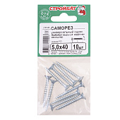  Саморезы универсальные оцинкованные ШУц 5,0х40мм, потайная голова, 10шт 