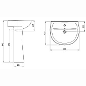 Раковина с пьедесталом Версия 56,5 Santeri Раковина с пьедесталом Версия 56,5 Santeri
