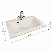 Раковина Milen 65 (для тумб Cube/Optima) о00024335 Раковина Milen 65 (для тумб Cube/Optima) о00024335