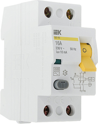УЗО IEK ВД 1-63 2П 16А/30мА 220В УЗО IEK ВД 1-63 2П 16А/30мА 220В