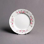  Тарелка десертная 21 см Thun Bernadotte, декор "Бледные розы, отводка платина" E 5396021 