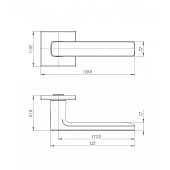  Ручка дверная VIVA квадрат K.ARC.Q52. BL-24 черный 