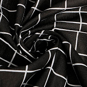  Скатерть (рогожка)  145х220 Доляна Клетка чёрная 5985630 