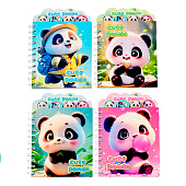  Блокнот 80л евроспираль линованный внутренний блок, с разделителями, Панда, M-3223 