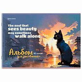  Альбом д/рис. А4 40л., скоба, обложка картон, BRAUBERG, 203х288мм, МИКС-1, 107114 