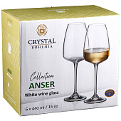 Набор бокалов для белого вина Crystal Bohemia Anser 440мл (6шт) БСС0047 Набор бокалов для белого вина Crystal Bohemia Anser 440мл (6шт) БСС0047