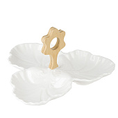  Менажница 3-х секционная "Naturel" 23х23х13,5 см, фарфор, 380036 