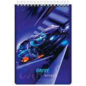  Блокнот А5 146х206мм, 60л, гребень, картон, клетка, BRAUBERG KIDS, Racing, 114363 