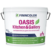 Краска моющаяся Finncolor OASIS KITCHEN & GALLERY База A 9л. Краска моющаяся Finncolor OASIS KITCHEN & GALLERY База A 9л.