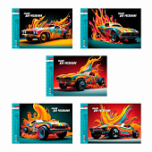  Альбом для рисования А4 24л спираль Динамичные авто серия, металл картон, 24А4мтлВсп 